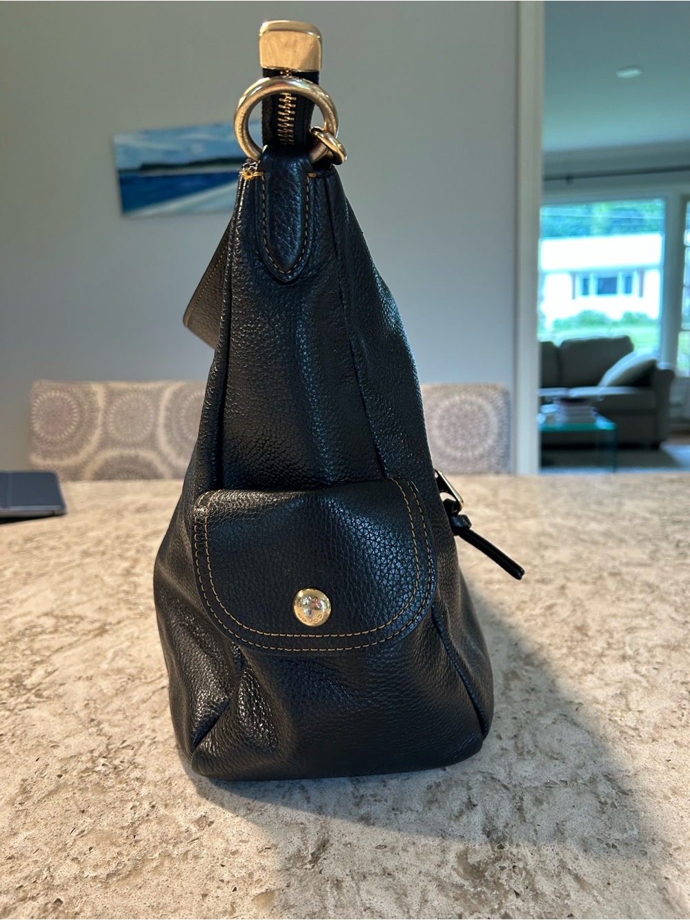Coach Black Pebbled Leather Shoulder Hobo with Gold Hardware - Picture 7 of 14